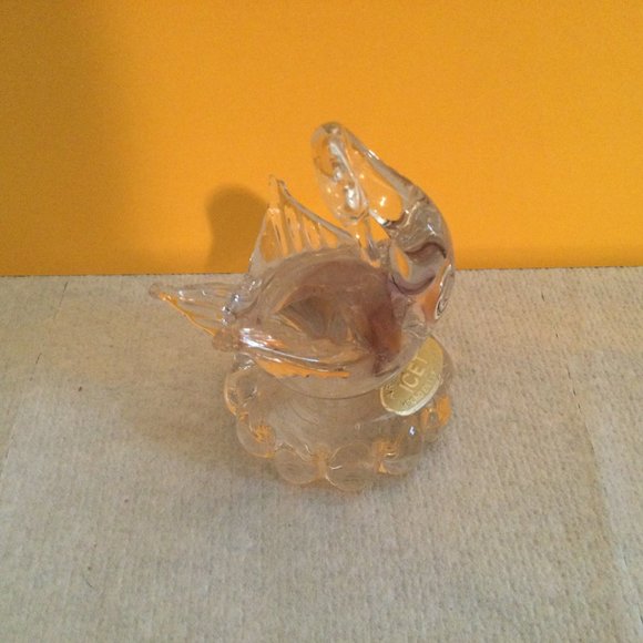 Murano art glass swan figurine paper weight clear glass Icet made in Venezuela - Picture 5 of 11